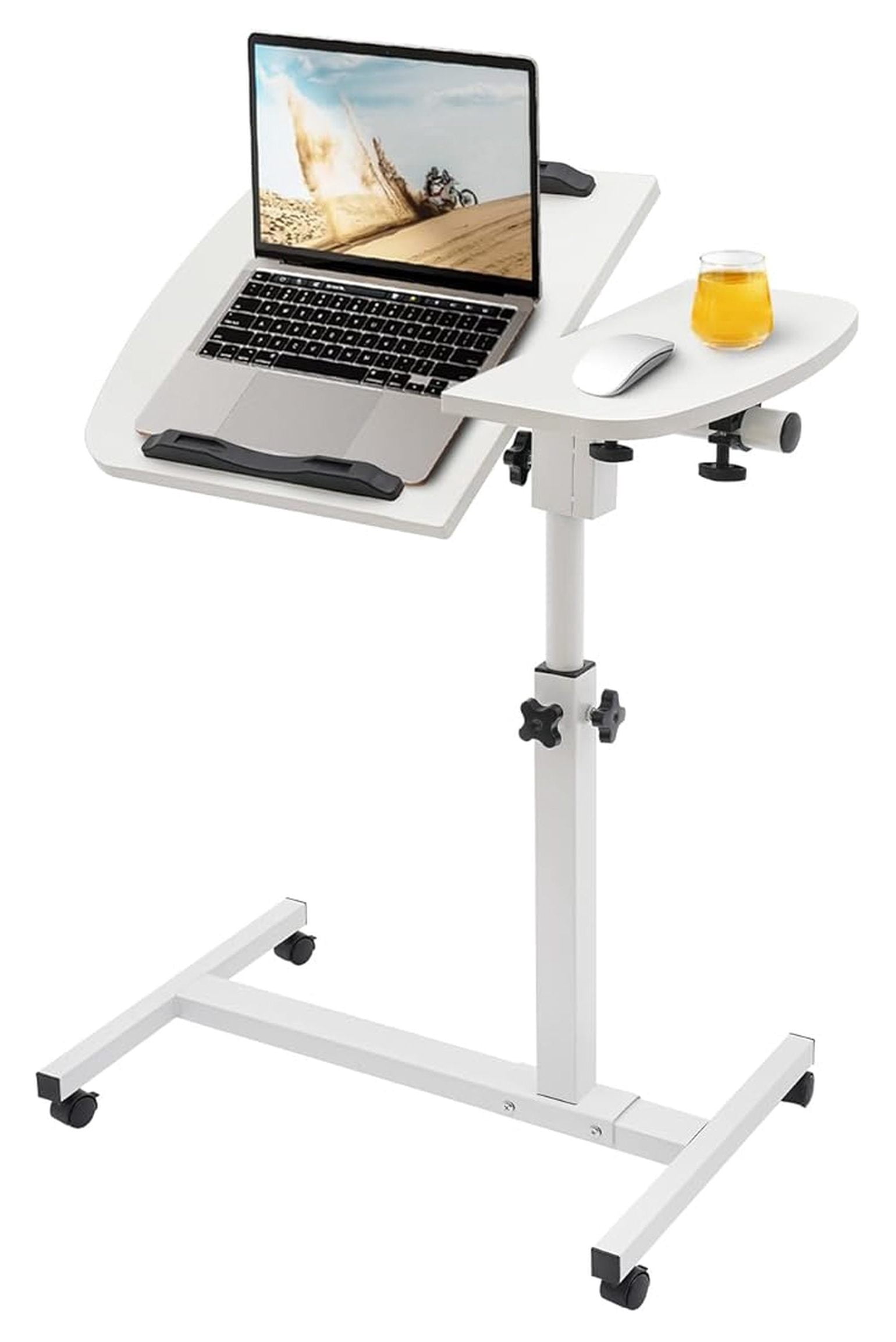 Adjustable Mobile Rolling Laptop Cart Computer Workstation Desk ...