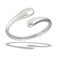 thumbnail image 1 of Adjustable Modern Double Drop Ring .925 Sterling Silver Band Jewelry Female Male Unisex Size 9, 1 of 4