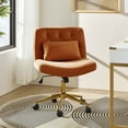thumbnail image 1 of Adjustable Modern Swivel Velvet Desk Task Chair for Makeup Vanity Camel, 1 of 8