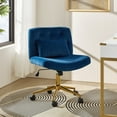 thumbnail image 1 of Adjustable Modern Swivel Velvet Desk Task Chair for Makeup Vanity Navy, 1 of 8