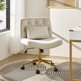 thumbnail image 1 of Adjustable Modern Swivel Velvet Desk Task Chair for Makeup Vanity Tan, 1 of 8