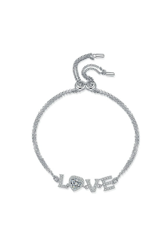 Adjustable Moissanite Chain Bracelet for Women D Color VVS1 S925 Sterling Silver Diamond Bracelets Women's Link Bracelets with Certificate
