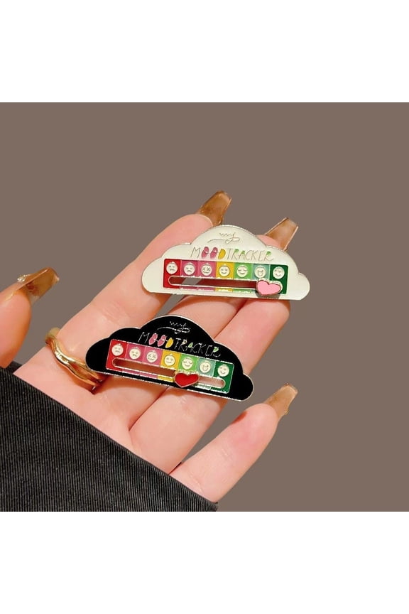Adjustable Mood Tracker Enamel Pin, My Social Battery Sliding Brooch, Zinc Alloy Lapel Pin for Backpacks, Jackets, Hats, Funny Gift for Friends（2 Pcs）