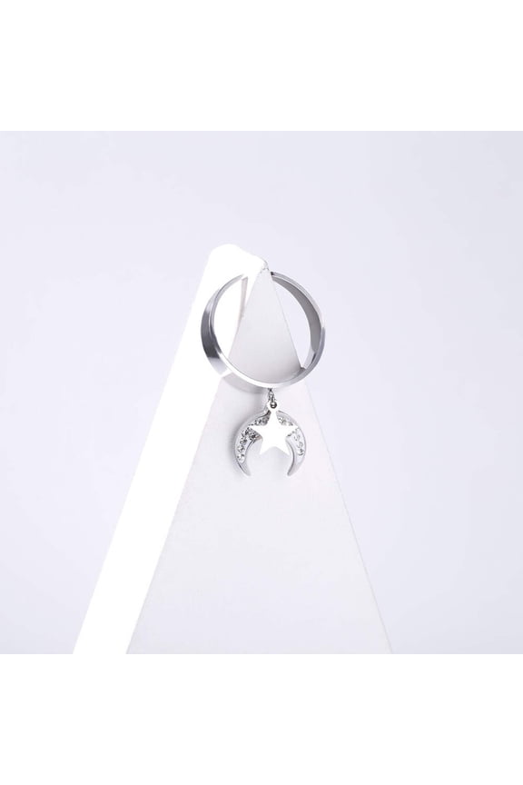 Adjustable Moon And Stars Shaped Pendant Rings For Women