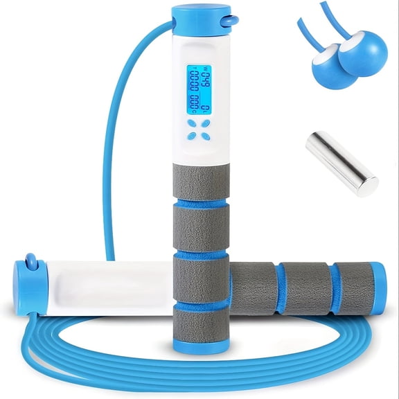 Adjustable Motion Speed Jump Rope, Number Weighted Handle Exercise Jump Rope with Calorie Counter Training Fitness, Men, Women