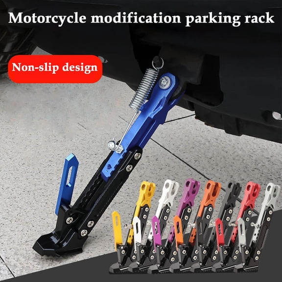 Adjustable Motorcycle Footrest Bracket - Heavy Duty Side Kickstand for Motorcycles and Electric Bikes, Durable Modified Support Stand for Parking Stability and Safe Outdoor Riding, 1*2*6in, Yellow