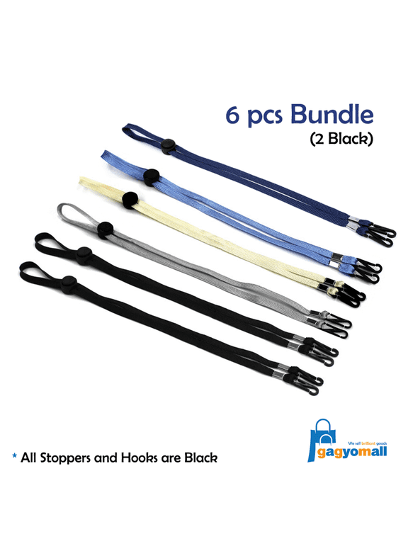 Adjustable Mouth Cover (Mask)  Lanyard Neck Strap Holder Extender Ear Saver 6 pcs - 5Colors (2Black) [Free Shipping]