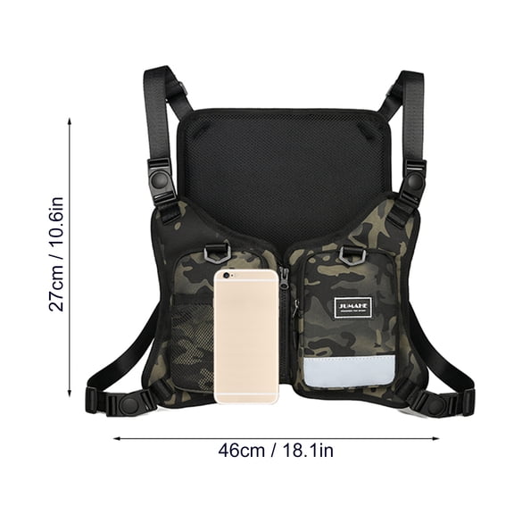 Adjustable Multi Pocket Fly Fishing Vest Jacket Chest Pack for Men Women Camouflage Outdoor Sport Pack (10 x 8 x 2 inches / 25.4 x 20.3 x 5.1 cm)