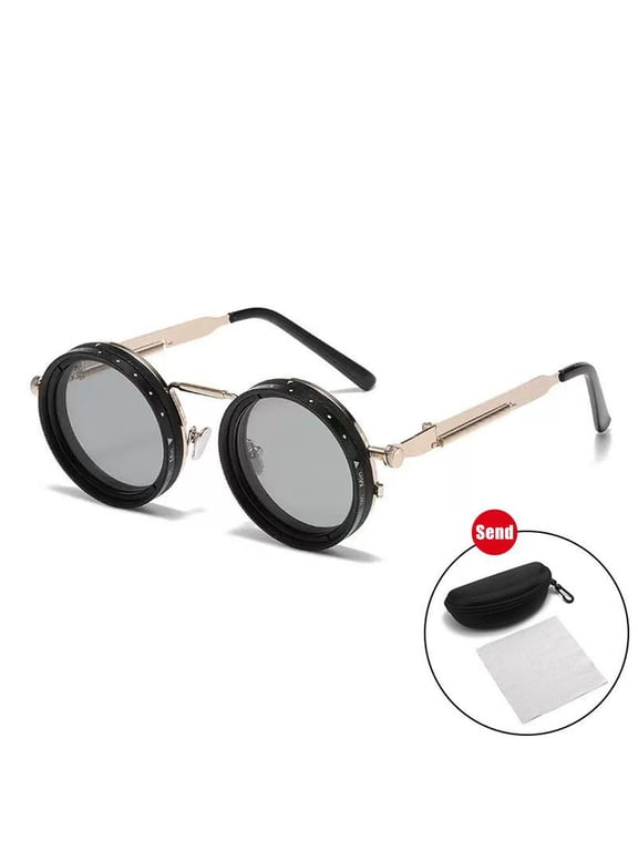 Adjustable ND Filter Sunglasses with Stepless Dimming, Polarized Aluminum-Magnesium Alloy Shades for Driving & Fishing, Photochromic Outdoor Eyewear, Gold