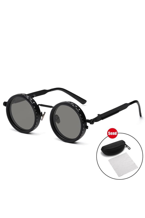 Adjustable ND Filter Sunglasses with Stepless Dimming, Polarized Aluminum-Magnesium Alloy Shades for Driving & Fishing, Photochromic Outdoor Eyewear, Silver