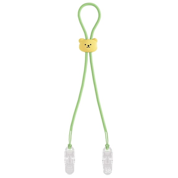JoyMagic Napkin Bib Holder Napkin Holder Chain | Cute Bear Bib Holder Silicone | Adjustable Washable Napkin Clasp | Hygienic Napkin Lanyard | Baby Dining