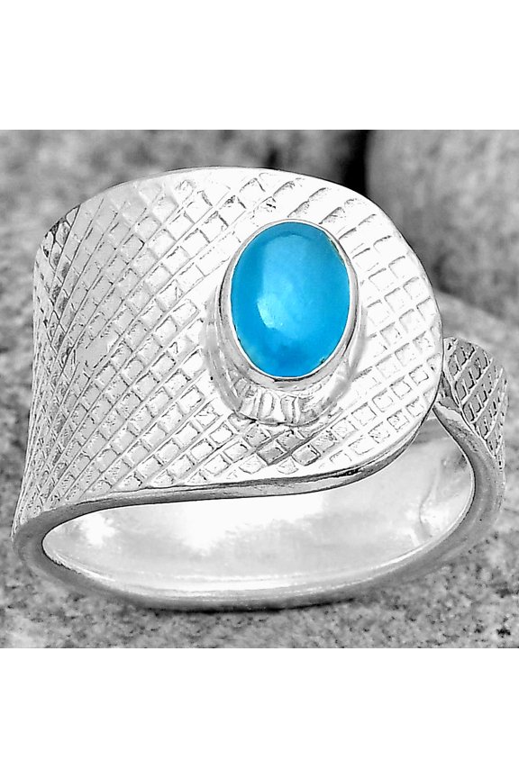 Adjustable - Natural Smithsonite 925 Sterling Silver Ring s.6.5 Jewelry R-1319 SDR187180