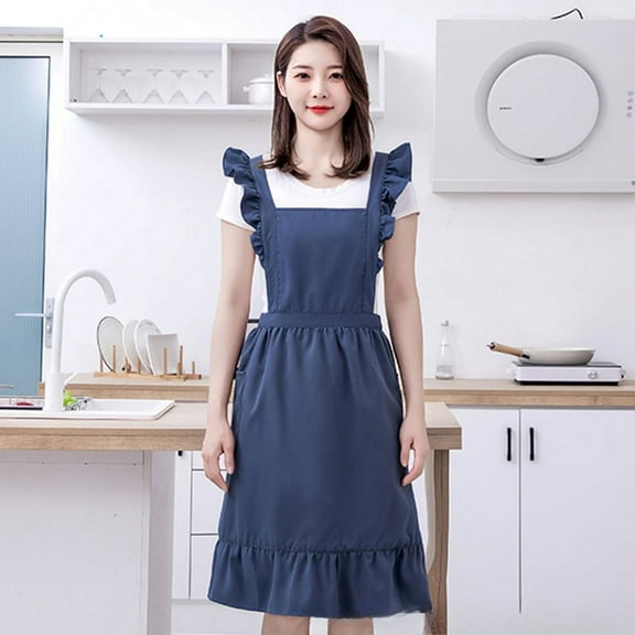 Adjustable Neck Strap and Long Ties Kitchen Apron, Perfect for Cooking and Baking