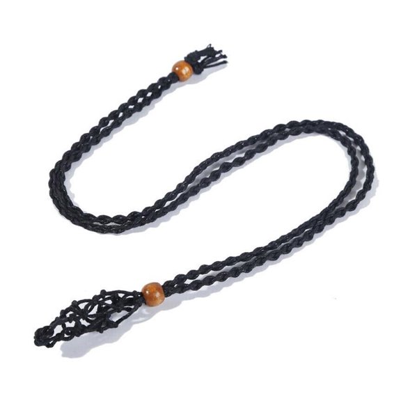 Adjustable Necklace Cord Empty Stone Holder Wax Rope DIY Crystal Stone Net LOT G Gift For Her