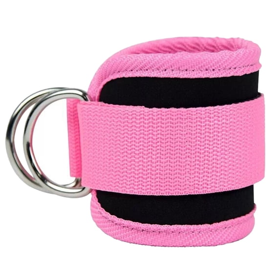 Adjustable Neoprene Ankle Strap with D-Ring Attachment for Glute Kickbacks and Lower Body Machine Workouts