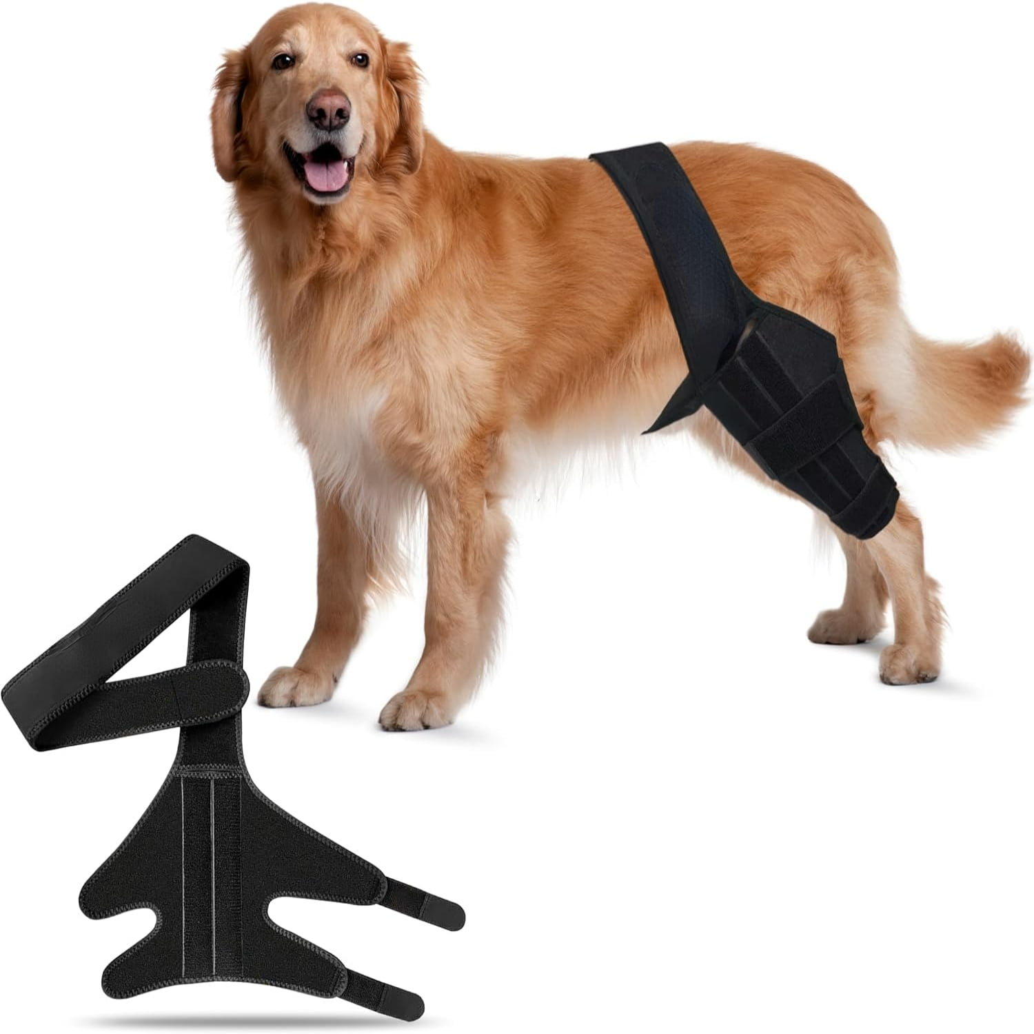 Adjustable Neoprene Black Dog Knee Brace for Small Dogs with Torn ACL