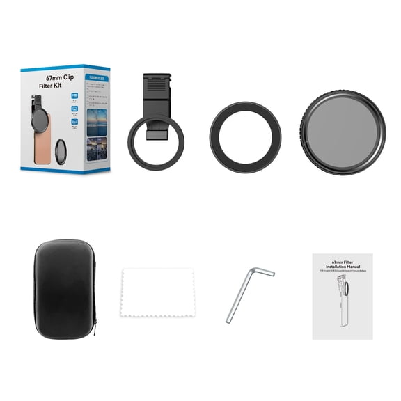 Adjustable Neutral Density Filter ND2-ND32 for 16 15 Camera Lens with Clip & Adapter Rings 5 Stops