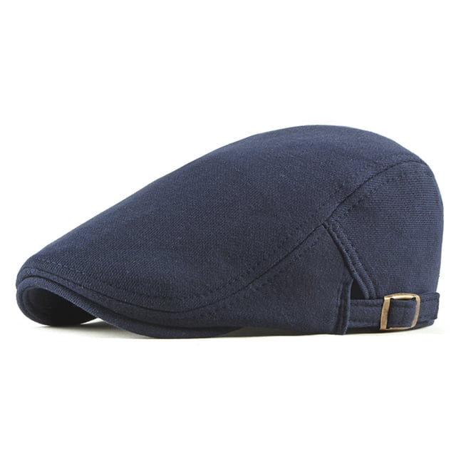 Adjustable Newsboy Hats for Men Flat Cap Unisex Winter Fashion All Match The Dome Beret Woolen Adult Cap Forward Hat Navy