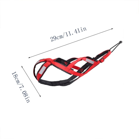 Adjustable No Pull Dog Sled Harness Heavy Duty Reflective Weight Pulling Training Harness for Medium Large Dogs Mushing(Red-L)
