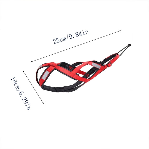 Adjustable No Pull Dog Sled Harness Heavy Duty Reflective Weight Pulling Training Harness for Medium Large Dogs Mushing(Red-M)
