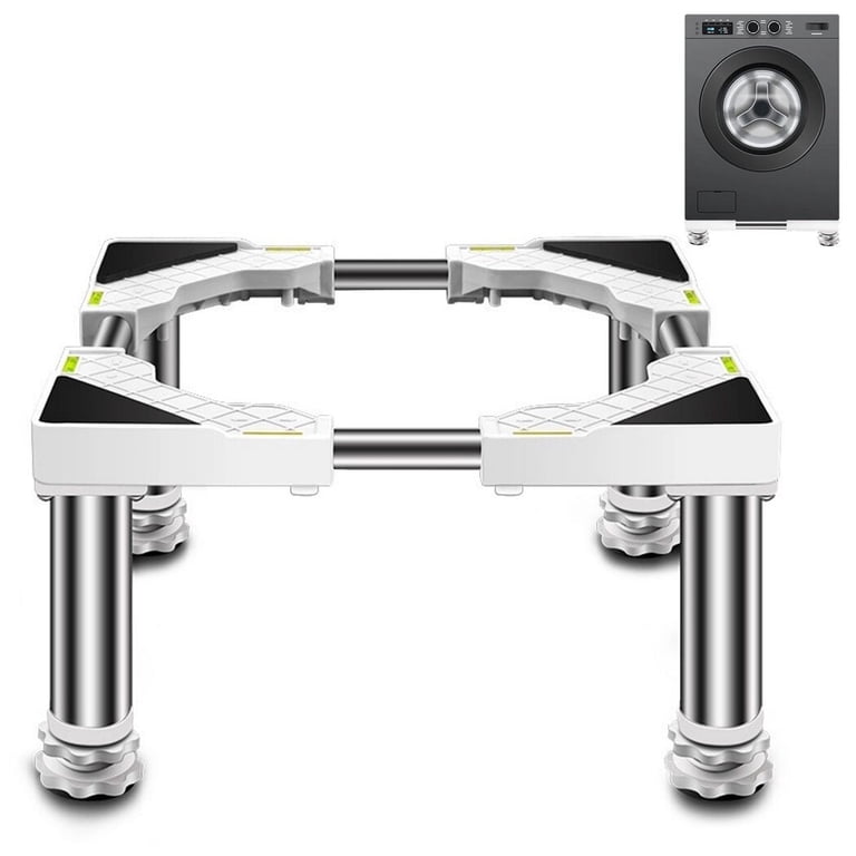 Coofit Adjustable Washing Machine Riser, Rubber Mats, Stainless