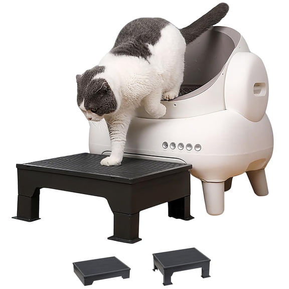 Adjustable Non-Slip Cat Ramp for Litter Box – Easy-Clean Step for Senior Cats, Kittens & Small Pets