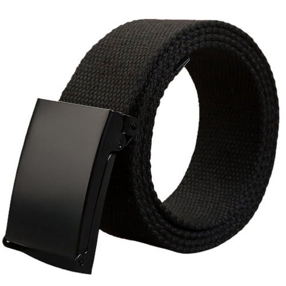 Adjustable Nylon Canvas Belt for Men, Plastic Buckle Non Metal Airport Friendly Work Web Belt, Unisex Comfortable Outdoor Casual Training Belt 140cm/55", Easy to Use (Black,47")