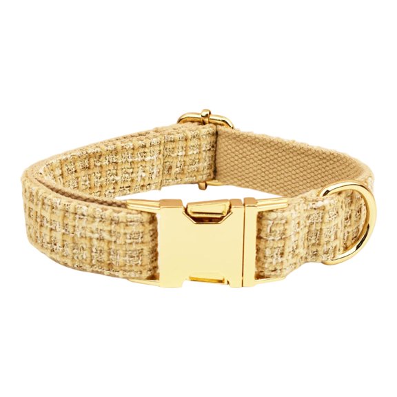 Adjustable Nylon Collar for Small to Medium Dogs and Cats Comfortable Quick Release Buckle for Everyday Use Lightweight Durable Pet Accessory Light Yellow 22cm