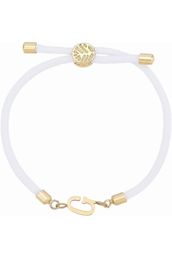 Adjustable Nylon Cord Slider letter Bracelet Dainty Initial Charm Bracelet for Women en 304 Stainless Steel Letter A-Z Bracelet Cute Trendy Handmade Initial Bracelet for Daily Wear for diy making