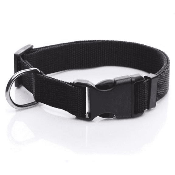 Adjustable Nylon Dog Collar, pet Collar 1 Inch 3/4 Inch 5/8 Inch Wide, for Large Medium Small Dogs(5/8 Inch, Black)