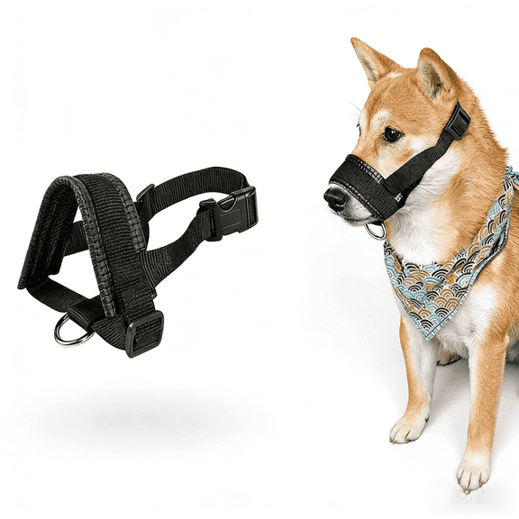 Adjustable Nylon Dog Muzzle, Soft Breathable Comfortable Training Muzzle for Small Medium Large Dogs