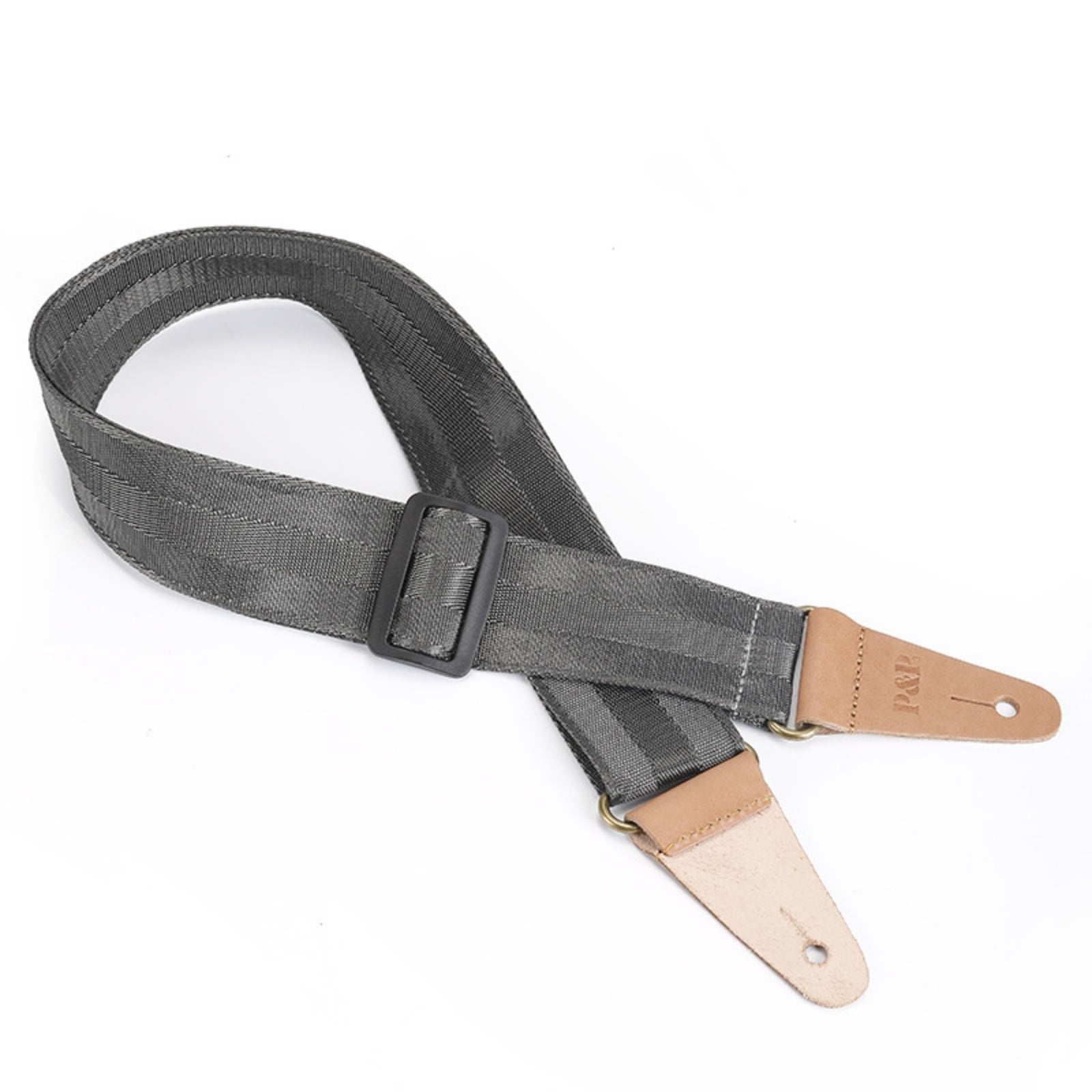 Adjustable Nylon Guitar Strap with Leather Ends for Acoustic Electric Bass & Ukulele, Solid Color Shoulder Strap