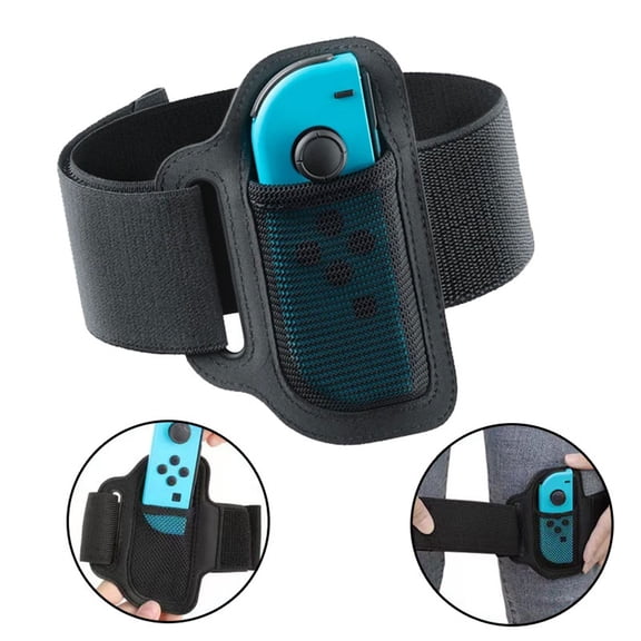 2 PCS Adjustable Nylon Leg Strap for Switch OLED Joy-pad - Elastic Sports Band Accessories Compatible with Ring Fit Adventure Game, Secure Fit & Adjustable Design-Black