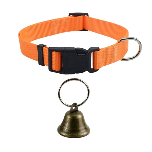 Adjustable Nylon Livestock Collar with Bell for Goat Sheep Cattle Horse Farm Animal Anti-Lost Training Aid Durable Polyester A 46-60CM