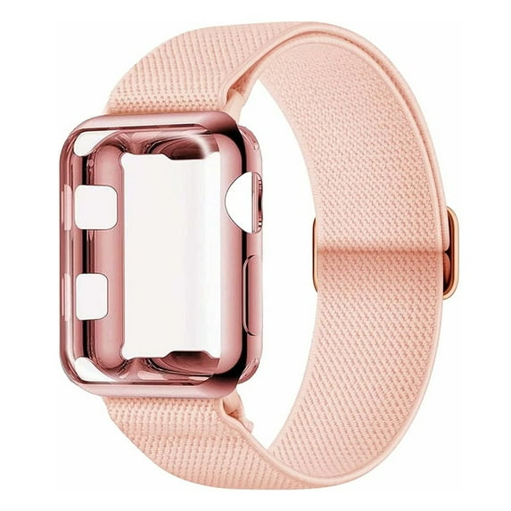 Adjustable Nylon Strap+Case For Apple Watch Band 45mm 41mm 44mm 40mm 42mm 38mm,Solo Loop Nylon Women Men Wristbands Straps +screen protector series 7 6 5 4 3 2 1 SE