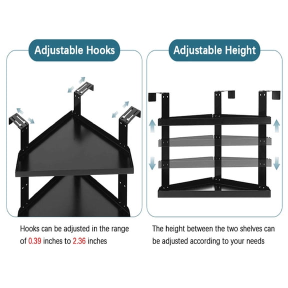 Adjustable Office Cubicle Corner Shelf - Stackable Organizer with Hooks, Space-Saving Storage Rack for Workstations, Desks, Home Offices