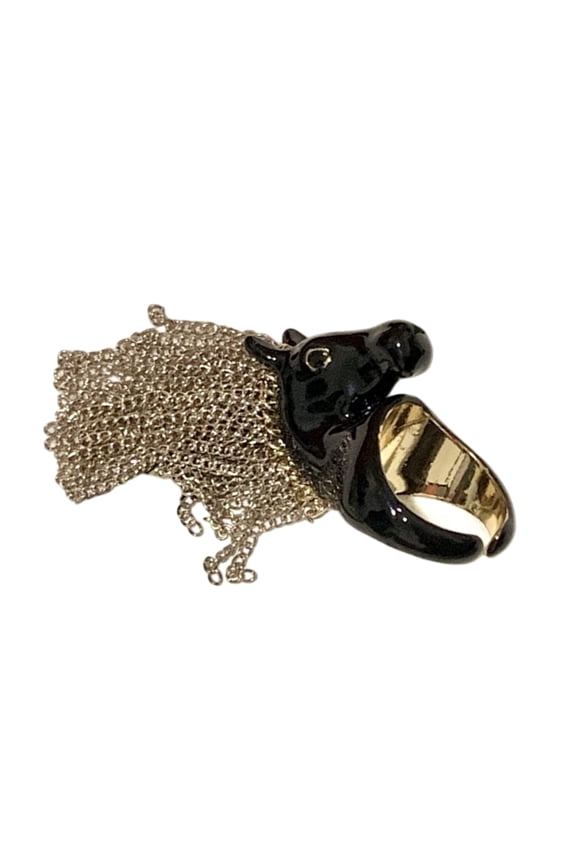 Adjustable Open Band Zebras Head Alloy Ring Trendy Bohemian Chic Accessory