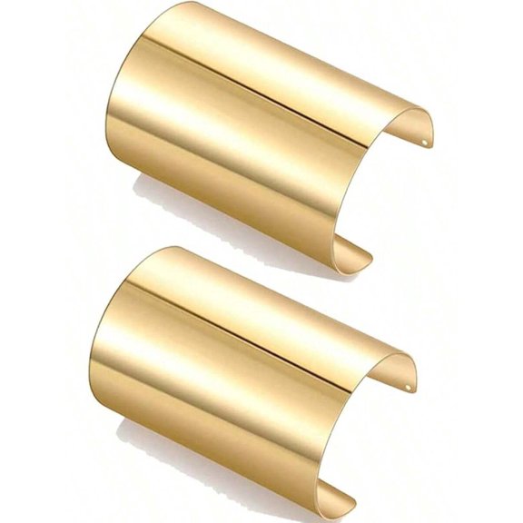 Adjustable Open Cuff Bangle Bracelet Set In Goldtone C:2C