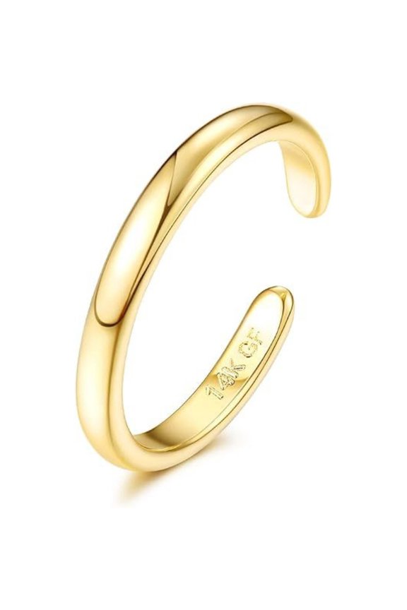 Adjustable Open Cuff Stackable Toe Ring Set for Women, Gold Plated Daisy Floral, Bypass Paved CZ, Half Eternity, Plain Band & Twisted Crystal Thin Finger Toe Rings Minimalist Stacking Jewelry Gift
