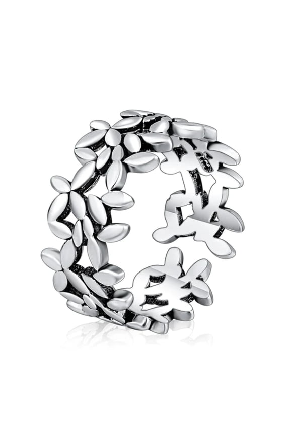 Adjustable Open Leaf Ring High Quality 925 Stamped Sterling Silver Tree Leaf