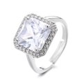 thumbnail image 1 of Adjustable Open Ring for Women, Retro Geometric Square Design, Affordable Luxury Copper Ring, Silver and Gold Options, 1 of 5