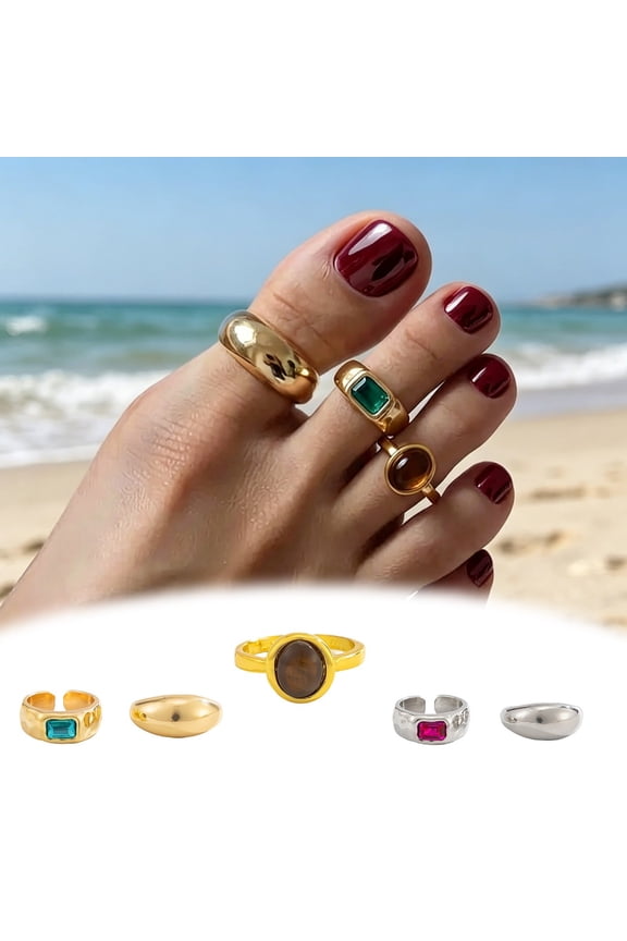 Adjustable Open Toe Ring Designed for Anklet Bracelet Style Jewelry for Beachwear and Everyday Wear end start# s# Rings Adjustable Open Toe Ring for Anklet Bracelet Style,3 cm,Silver