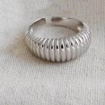 thumbnail image 1 of Adjustable Open Wave Pattern Ring, 925 Sterling Silver, Geometric Design, French Style, Womens Jewelry, Gift for Holiday, 1 of 4