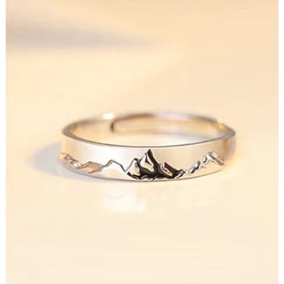 Adjustable Opening Starry Sky Korean Style Couple Rings Platinum Plated Matching Fashion Jewelry Anniversaries