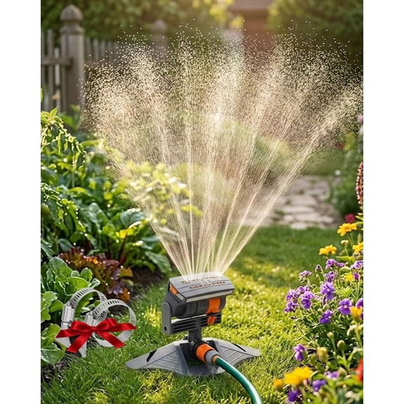 Adjustable Oscillating Sprinkler Wide Coverage 16-Nozzle Water System for Lawn and Yard Care