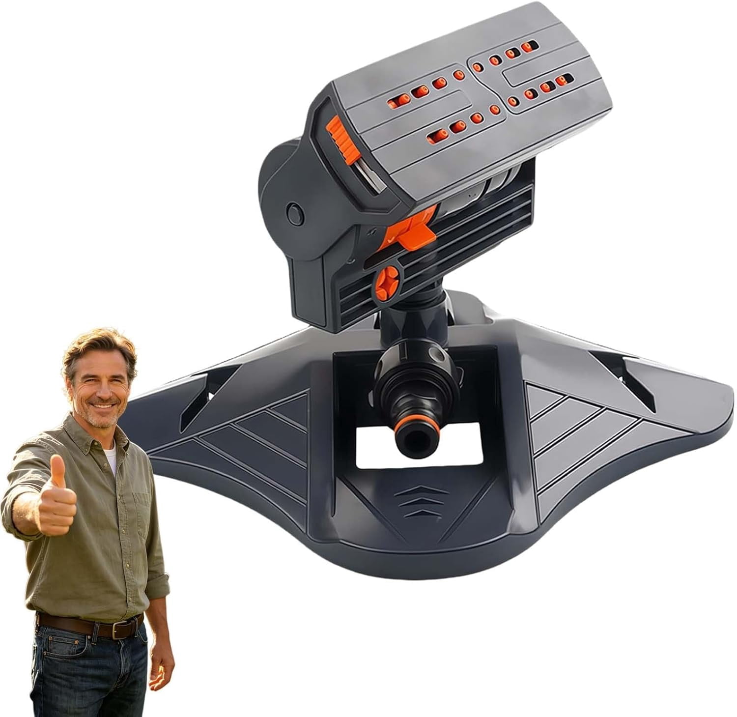 Adjustable Oscillating Sprinkler Wide Coverage,360° 16-Hole Automatic ...