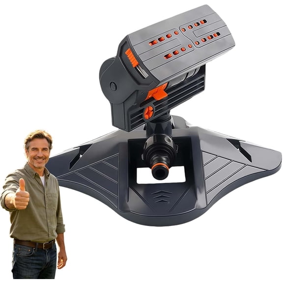 Adjustable Oscillating Sprinkler Wide Coverage,360° 16-Hole Automatic Rocking Sprinkler, Turbo Orbit Mist Sprinklers System for Garden