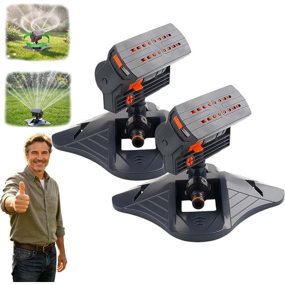 Adjustable Oscillating Sprinkler Wide Coverage,360° 16-Hole Automatic Rocking Sprinkler, Turbo Orbit Mist Sprinklers System for Garden
