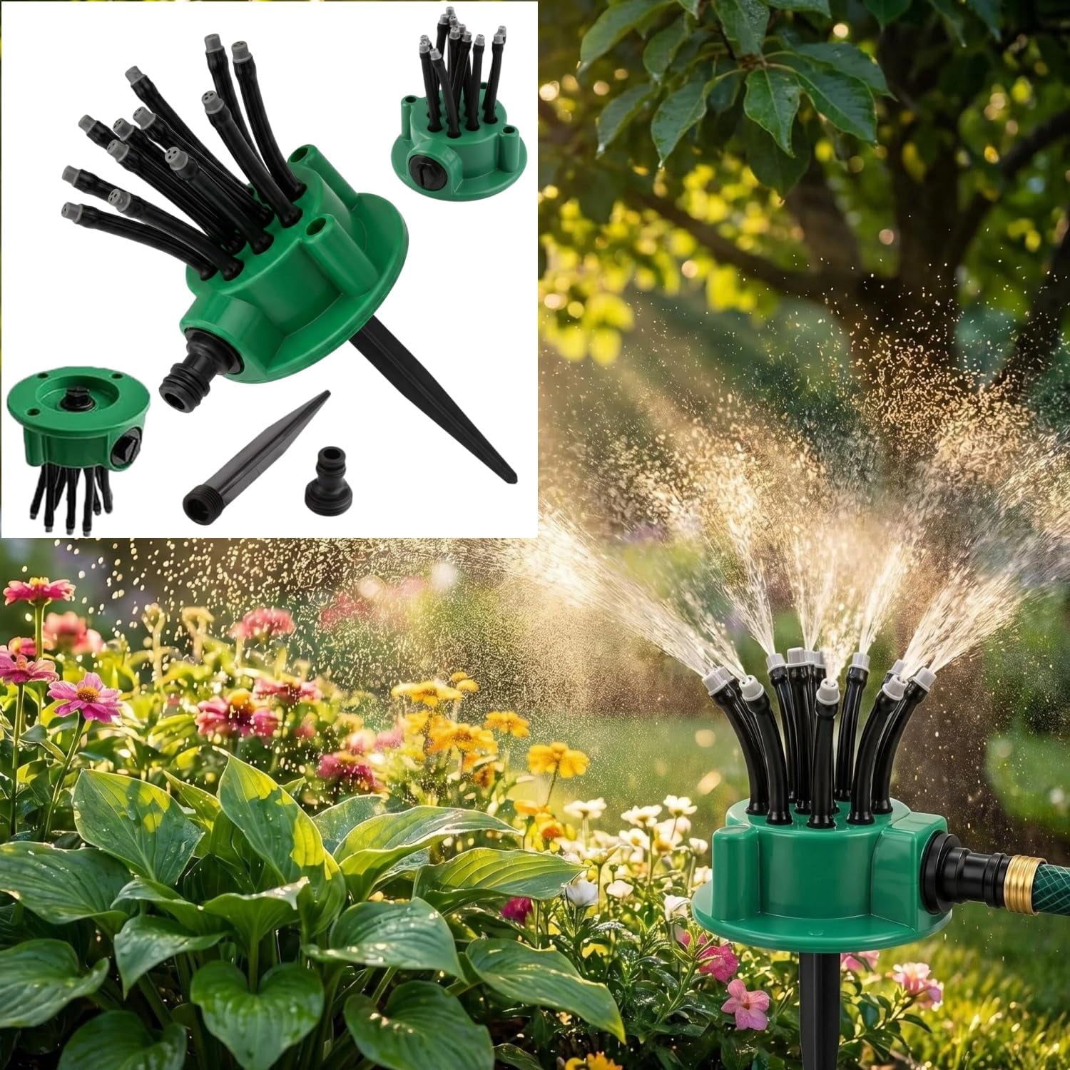 Adjustable Oscillating Sprinkler Wide Coverage,Multi Directional Lawn Sprinkler for Yard