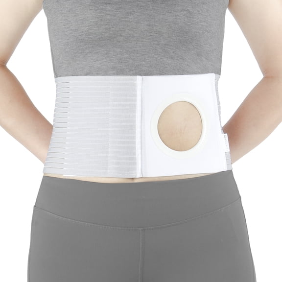 Adjustable Ostomy Hernia Belt - Breathable Stoma Support Belt for Colostomy & Ileostomy Bag Holder - Post Operative Care, Fit for Men & Women (XL)